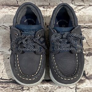Sperry Toddler Blue Leather Top Sider Boat Shoes